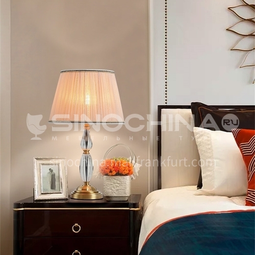 European style retro crystal table lamp bedroom bedside living room creative luxury villa lighting-MXDS-E9960